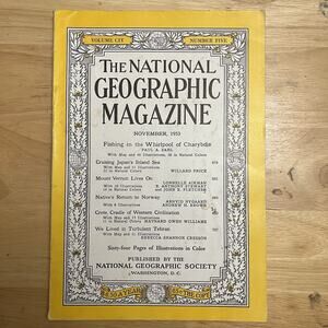 Vintage National Geographic November 1953 Charybdis Japan Mt Vernon Norway Crete